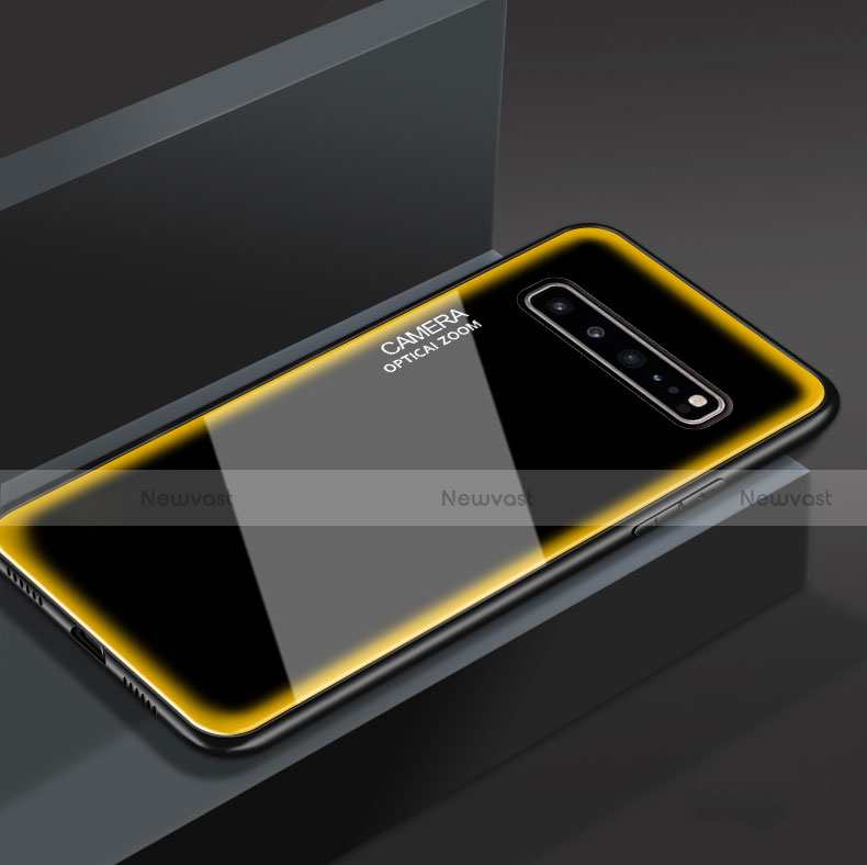 Silicone Frame Mirror Case Cover for Samsung Galaxy S10 5G SM-G977B Yellow