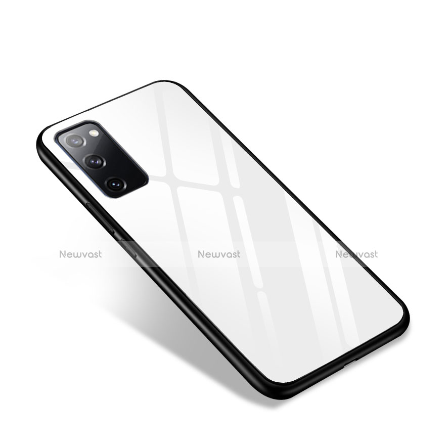 Silicone Frame Mirror Case Cover for Samsung Galaxy S20 Lite 5G White