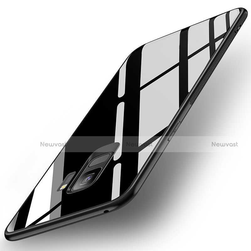 Silicone Frame Mirror Case Cover for Samsung Galaxy S9 Black