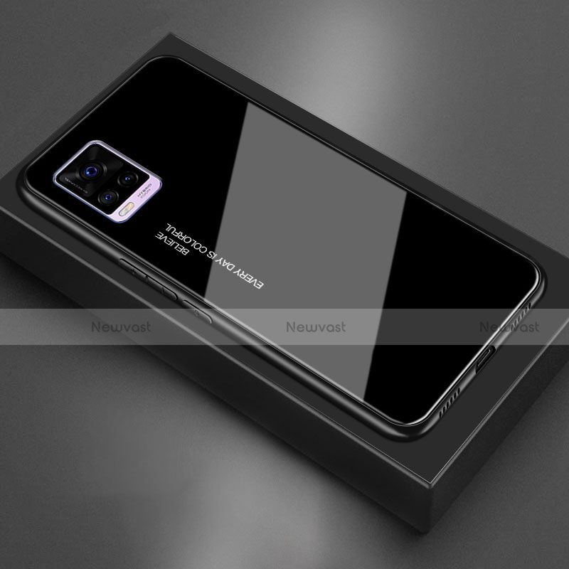 Silicone Frame Mirror Case Cover for Vivo V20 Black