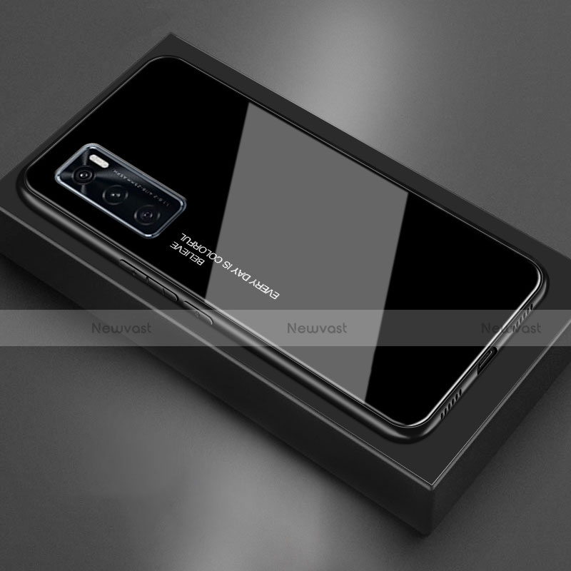 Silicone Frame Mirror Case Cover for Vivo V20 SE Black