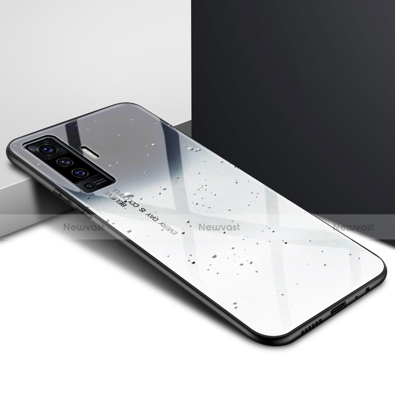Silicone Frame Mirror Case Cover for Vivo X50 5G Gray