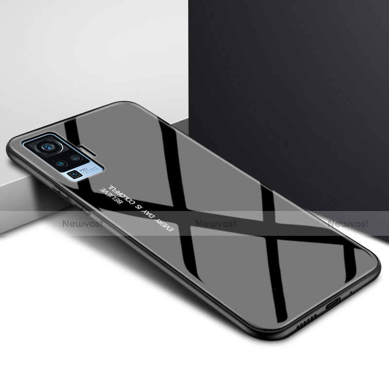 Silicone Frame Mirror Case Cover for Vivo X50 Pro 5G Black