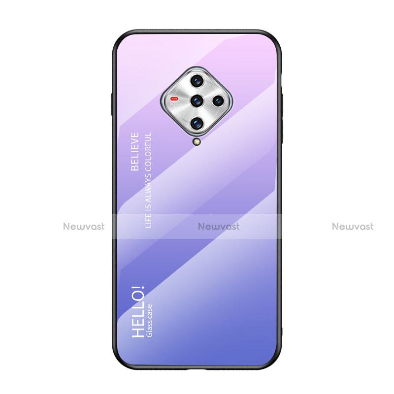 Silicone Frame Mirror Case Cover for Vivo X50e 5G Clove Purple