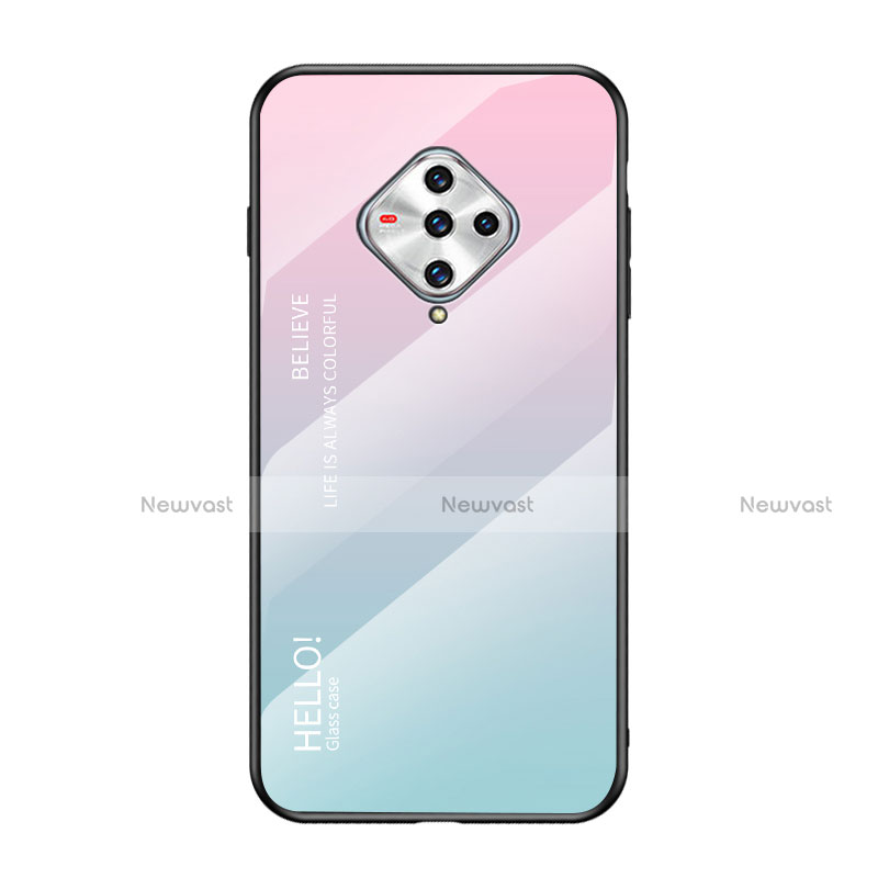 Silicone Frame Mirror Case Cover for Vivo X50e 5G Pink