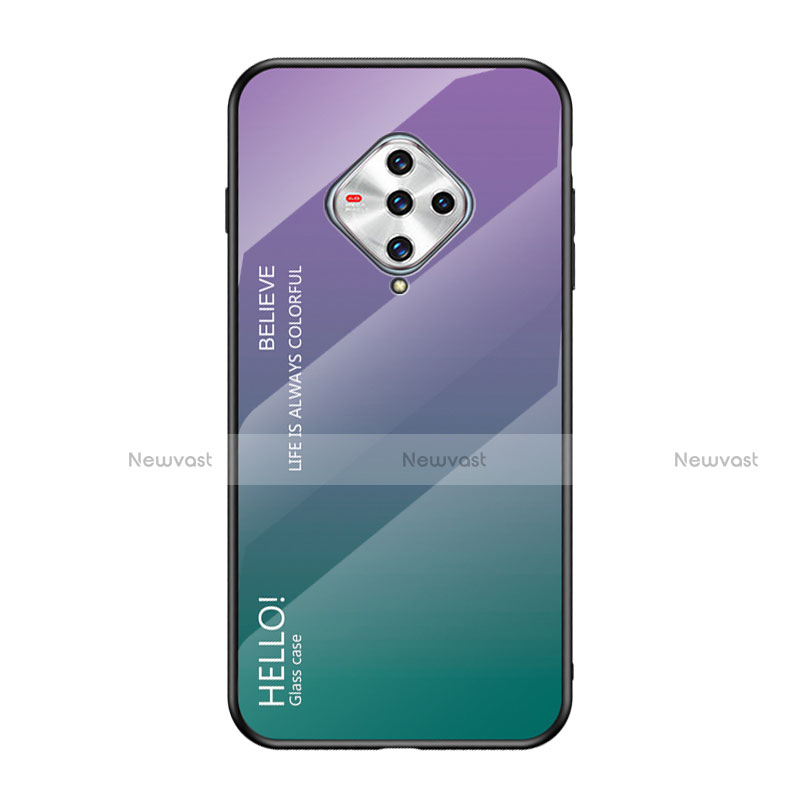 Silicone Frame Mirror Case Cover for Vivo X50e 5G Purple