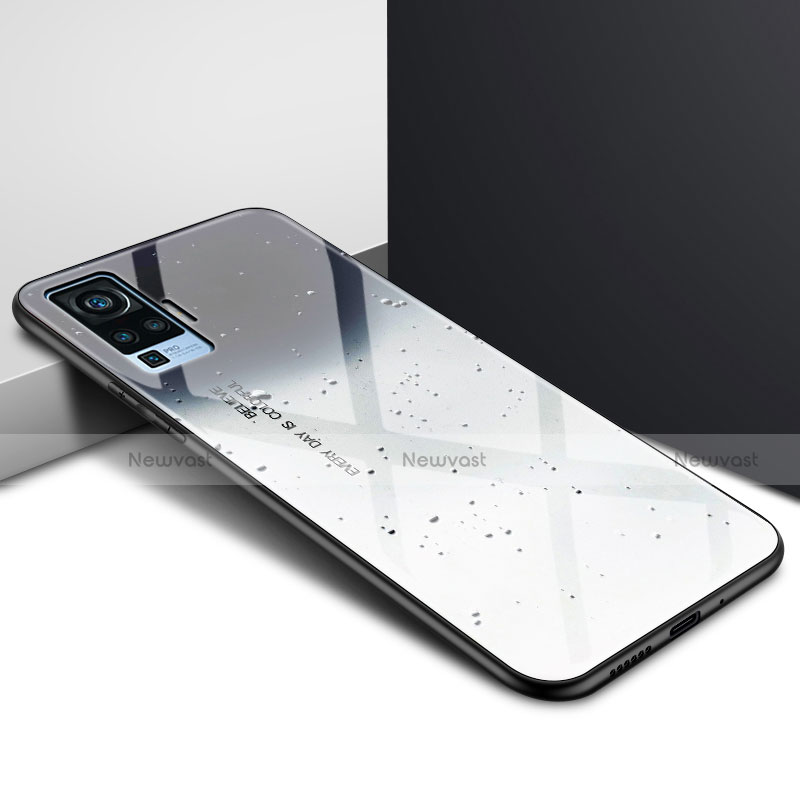 Silicone Frame Mirror Case Cover for Vivo X51 5G Gray