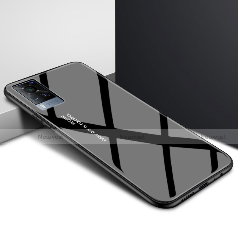 Silicone Frame Mirror Case Cover for Vivo X60T 5G Black