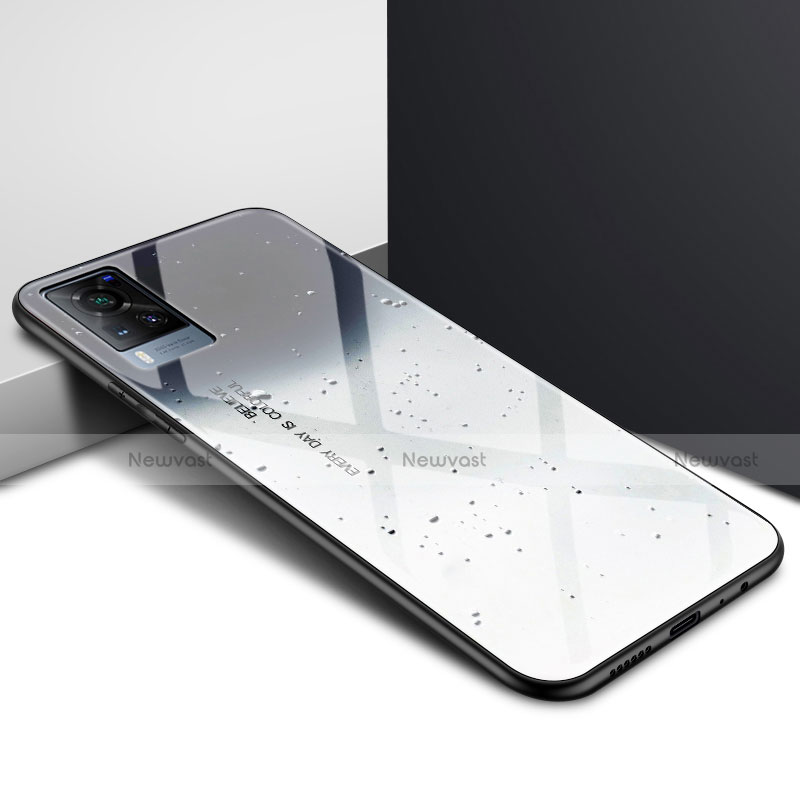 Silicone Frame Mirror Case Cover for Vivo X60T 5G Gray