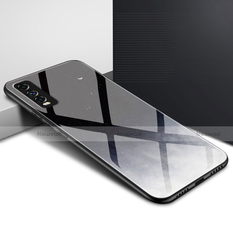 Silicone Frame Mirror Case Cover for Vivo Y11s Black