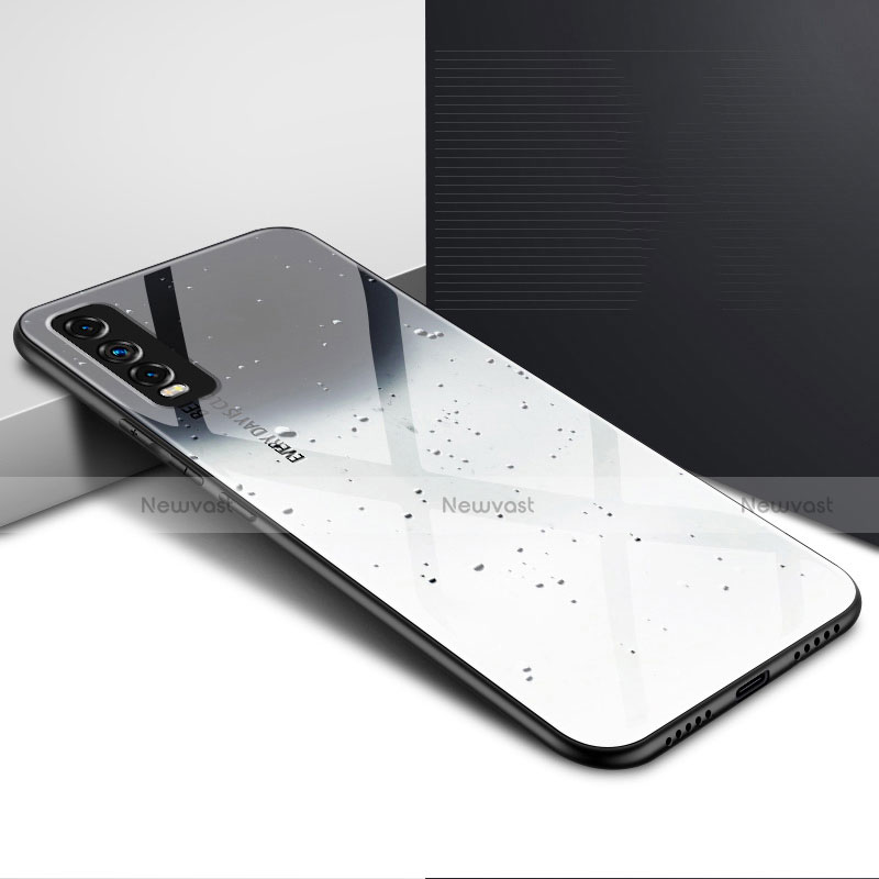 Silicone Frame Mirror Case Cover for Vivo Y12s Gray