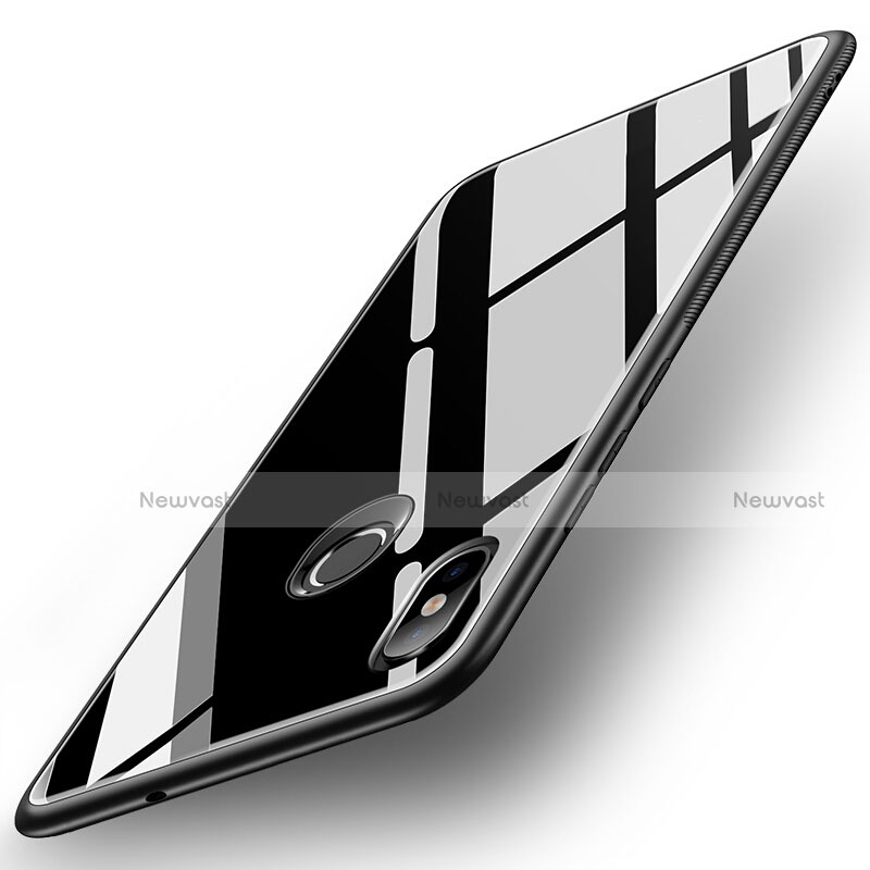 Silicone Frame Mirror Case Cover for Xiaomi Mi 8 Black