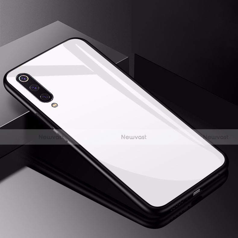 Silicone Frame Mirror Case Cover for Xiaomi Mi 9 Pro 5G White