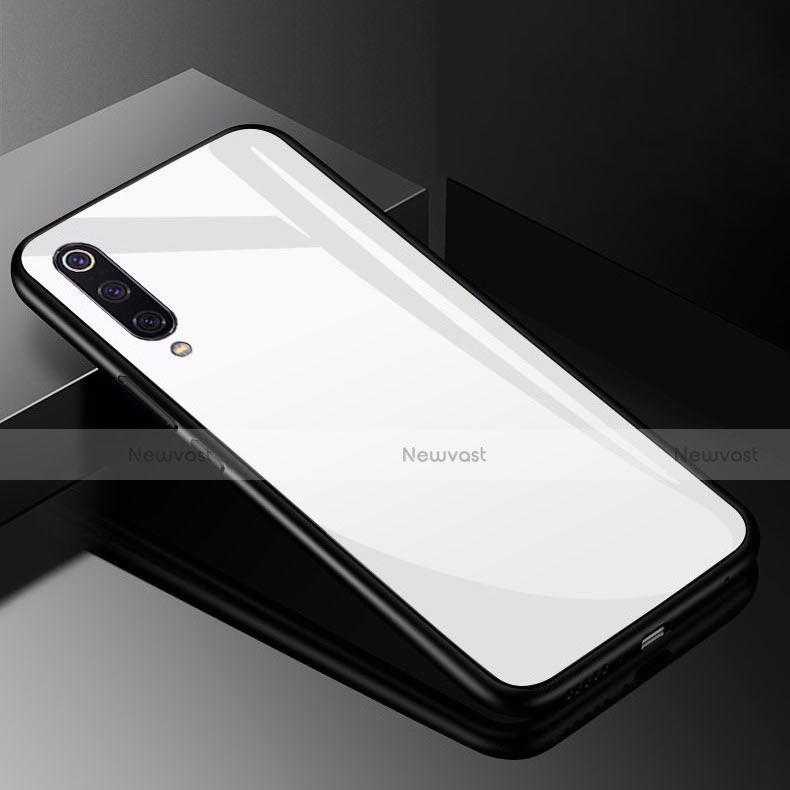 Silicone Frame Mirror Case Cover for Xiaomi Mi 9 Pro White