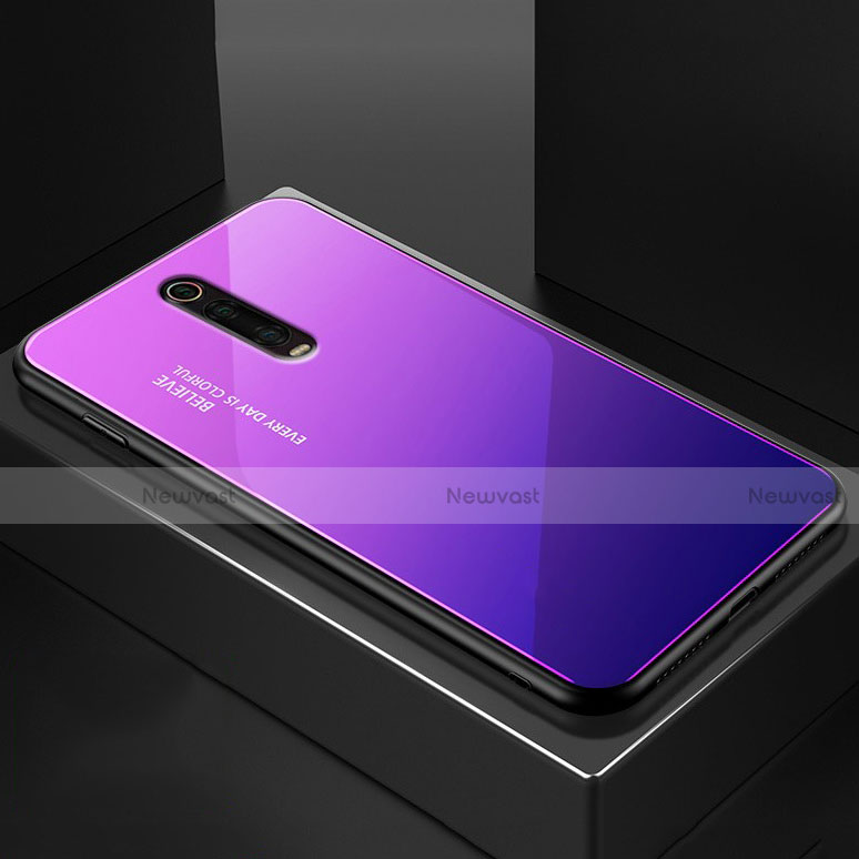 Silicone Frame Mirror Case Cover for Xiaomi Mi 9T Purple