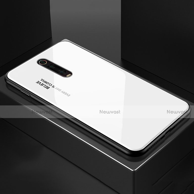 Silicone Frame Mirror Case Cover for Xiaomi Mi 9T White