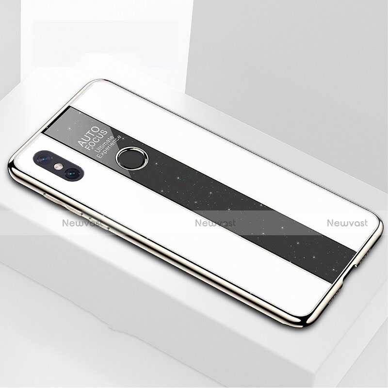 Silicone Frame Mirror Case Cover for Xiaomi Mi Max 3 White