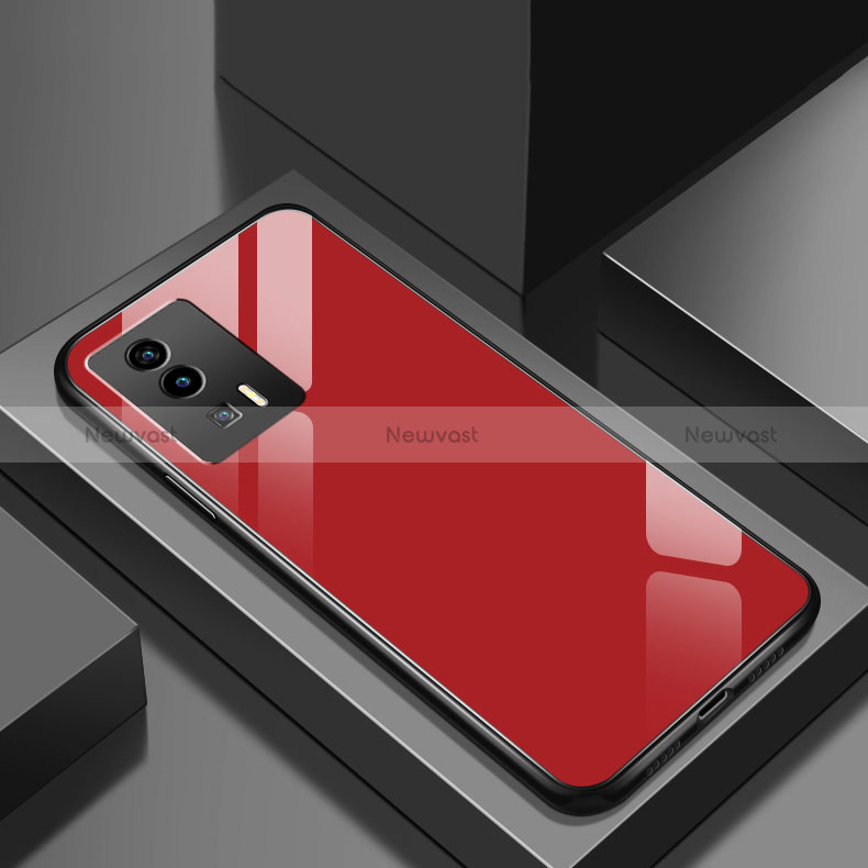 Silicone Frame Mirror Case Cover for Xiaomi Poco F5 Pro 5G Red