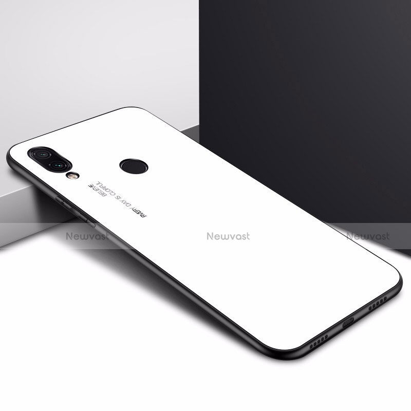 Silicone Frame Mirror Case Cover for Xiaomi Redmi 7 White