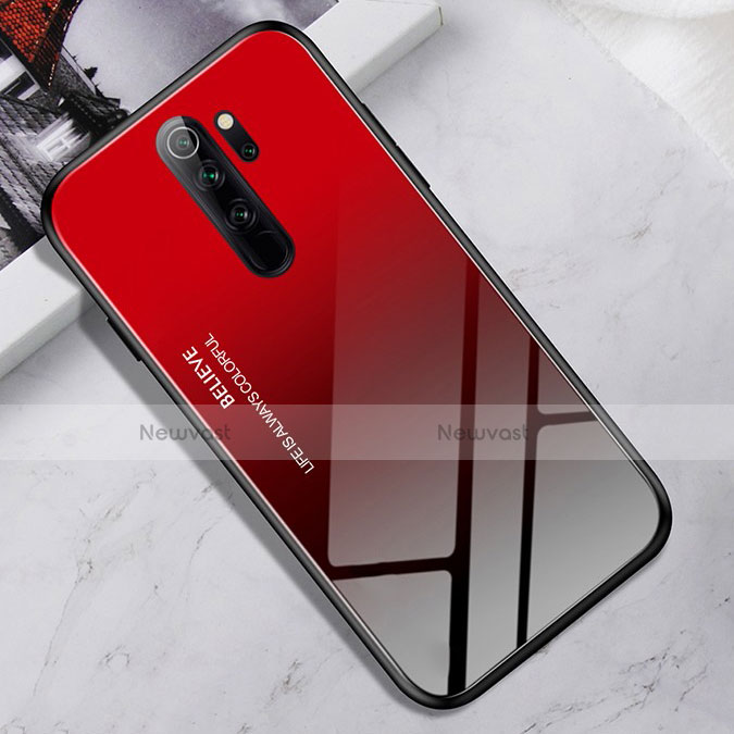 Silicone Frame Mirror Case Cover for Xiaomi Redmi Note 8 Pro Red