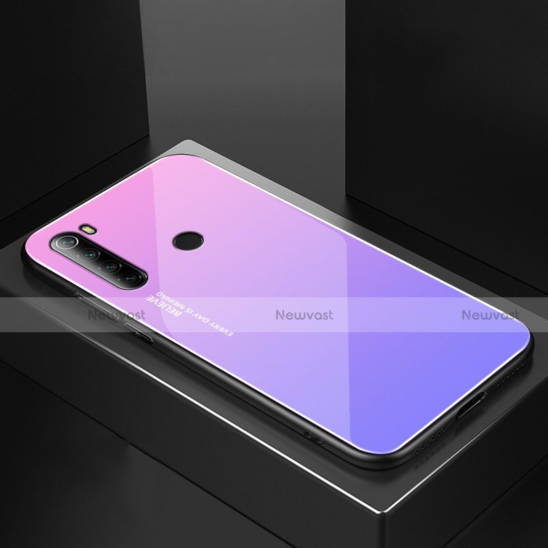 Silicone Frame Mirror Case Cover for Xiaomi Redmi Note 8 Purple