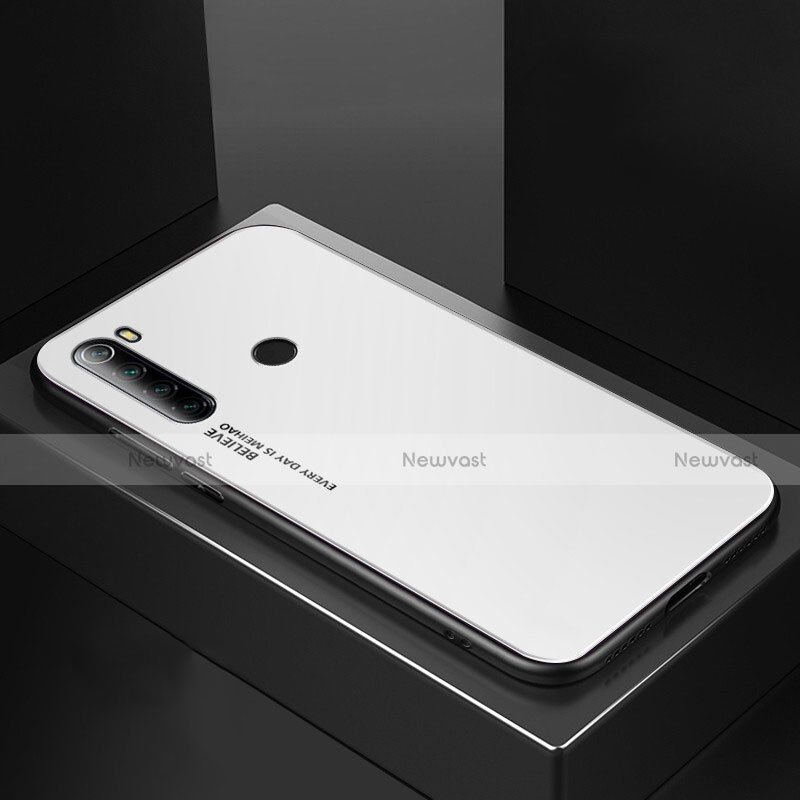 Silicone Frame Mirror Case Cover for Xiaomi Redmi Note 8T White