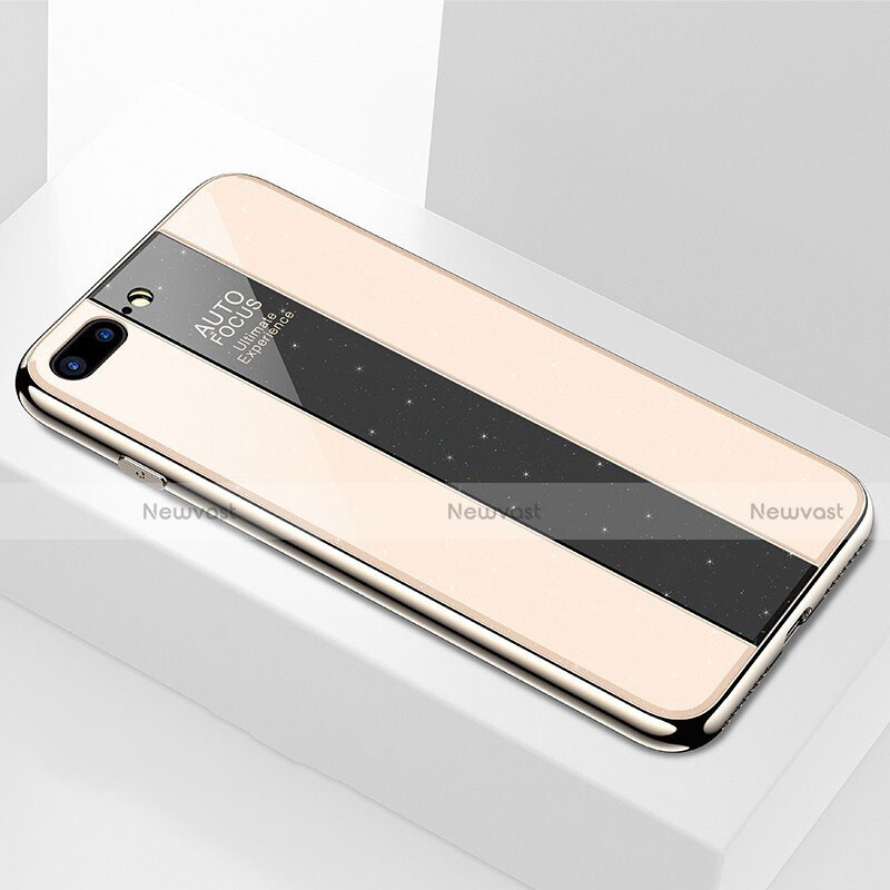 Silicone Frame Mirror Case Cover M01 for Apple iPhone 8 Plus Gold