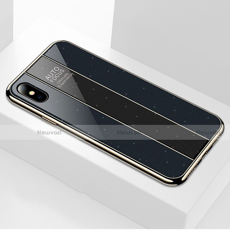 Silicone Frame Mirror Case Cover M01 for Apple iPhone Xs Black