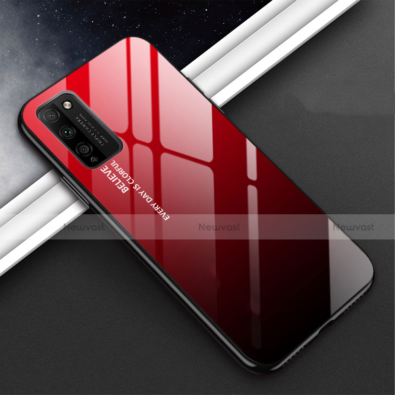 Silicone Frame Mirror Case Cover M01 for Huawei Honor 30 Lite 5G Red