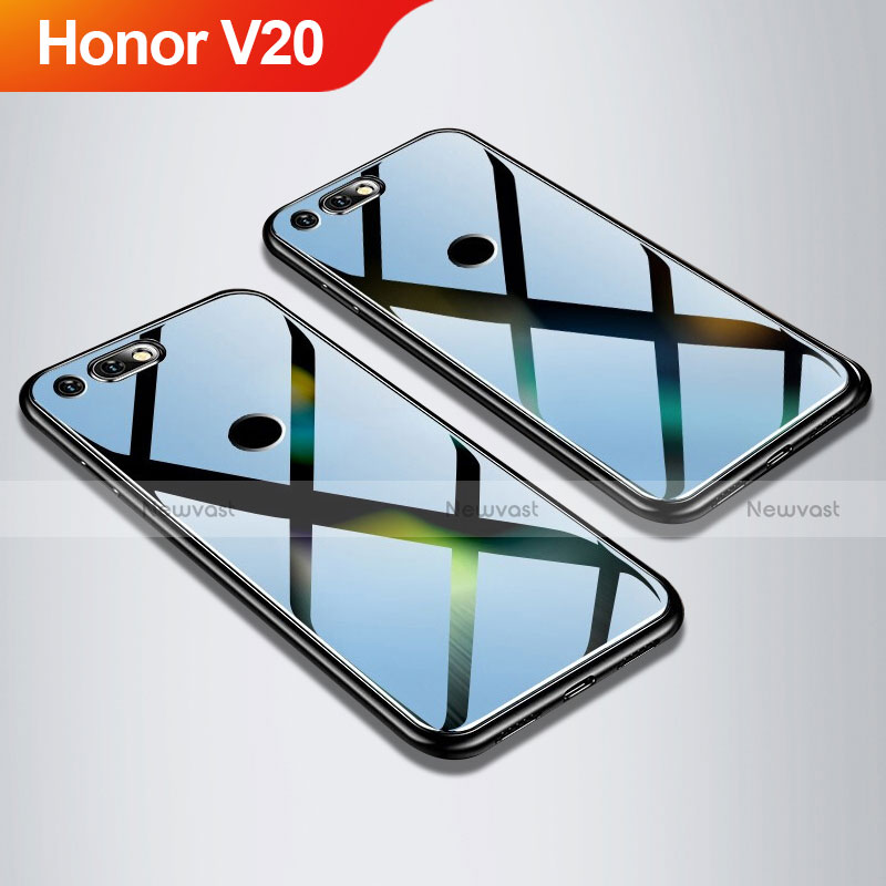 Silicone Frame Mirror Case Cover M01 for Huawei Honor V20 Black