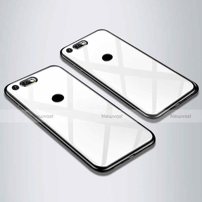 Silicone Frame Mirror Case Cover M01 for Huawei Honor V20 White