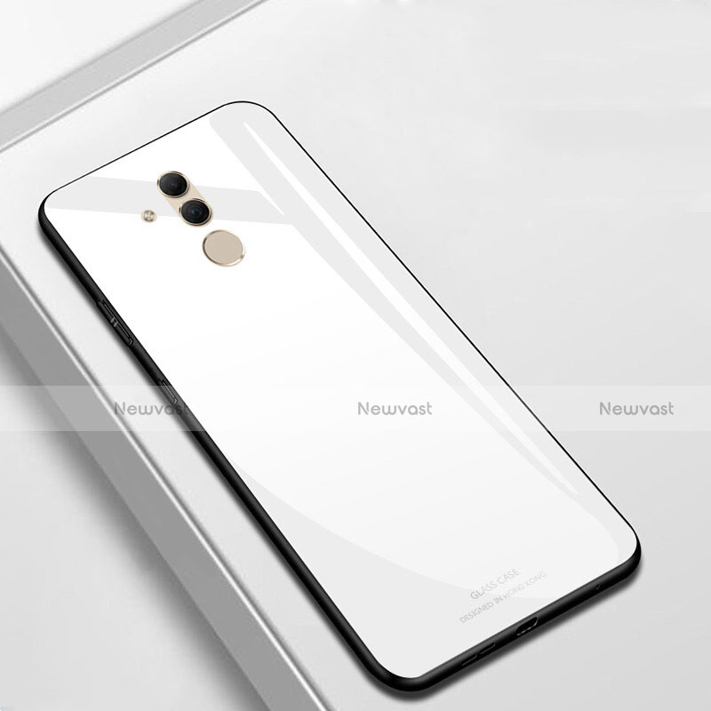 Silicone Frame Mirror Case Cover M01 for Huawei Mate 20 Lite White