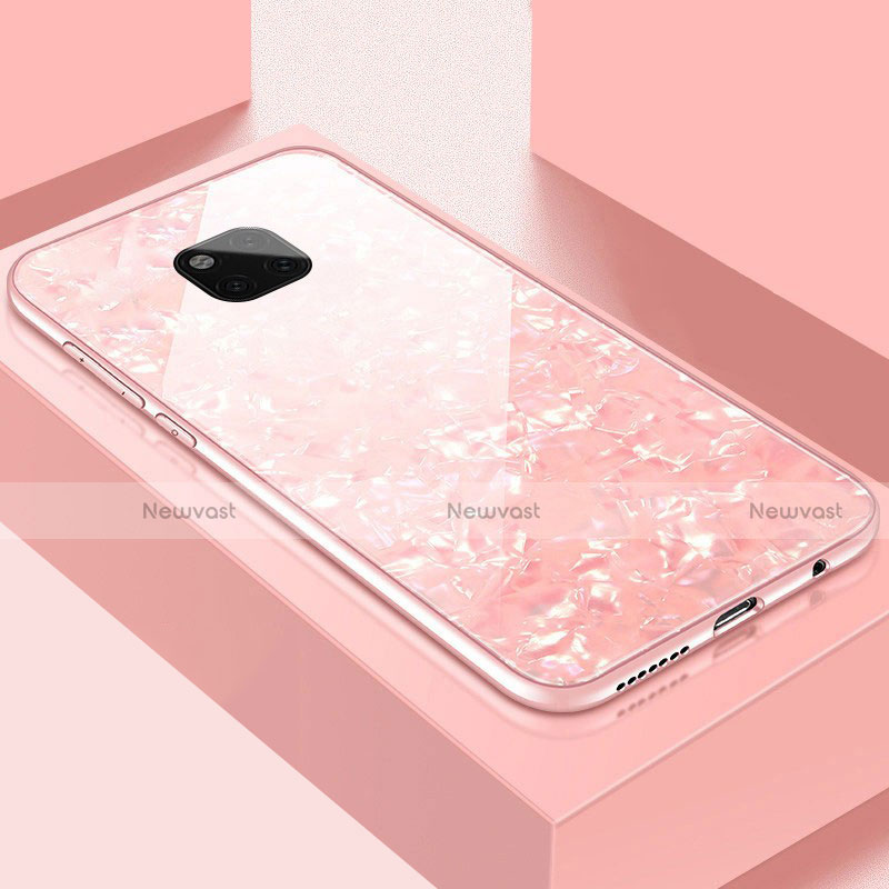 Silicone Frame Mirror Case Cover M01 for Huawei Mate 20 Pro Rose Gold