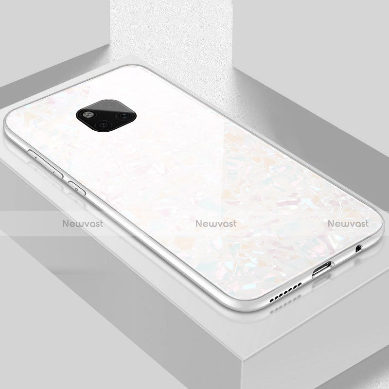 Silicone Frame Mirror Case Cover M01 for Huawei Mate 20 Pro White