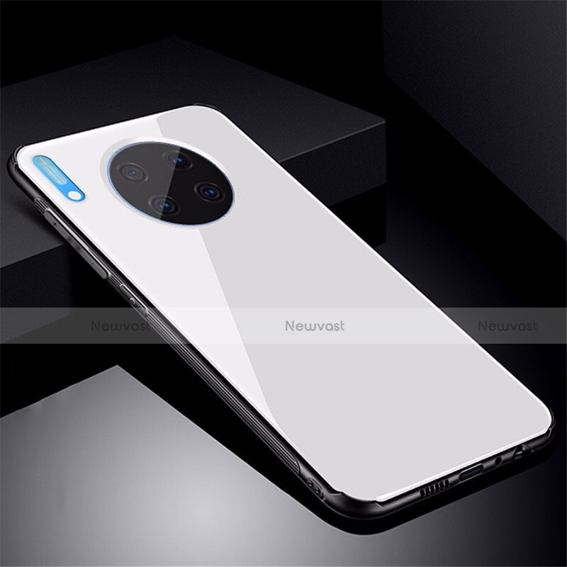 Silicone Frame Mirror Case Cover M01 for Huawei Mate 30 5G White