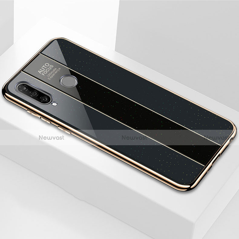 Silicone Frame Mirror Case Cover M01 for Huawei Nova 4e Black