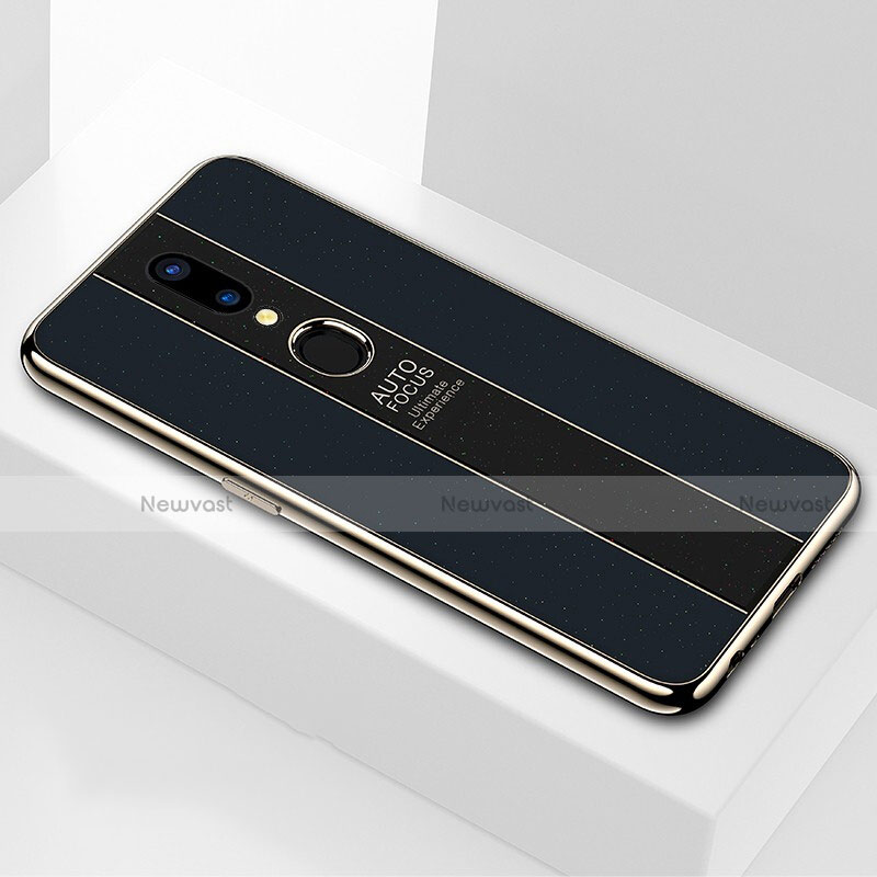 Silicone Frame Mirror Case Cover M01 for Oppo A9 Black
