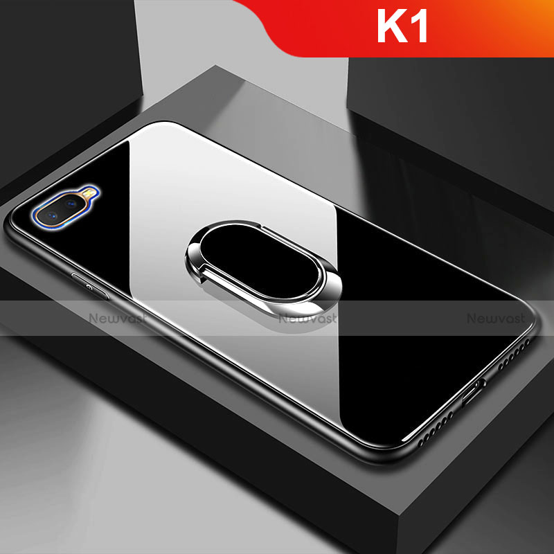 Silicone Frame Mirror Case Cover M01 for Oppo K1 Black