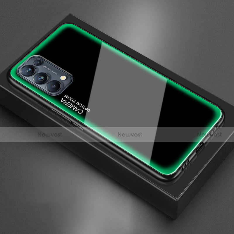 Silicone Frame Mirror Case Cover M01 for Oppo Reno5 5G Green