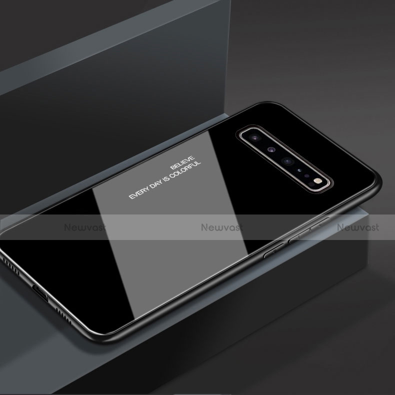 Silicone Frame Mirror Case Cover M01 for Samsung Galaxy S10 5G SM-G977B Black