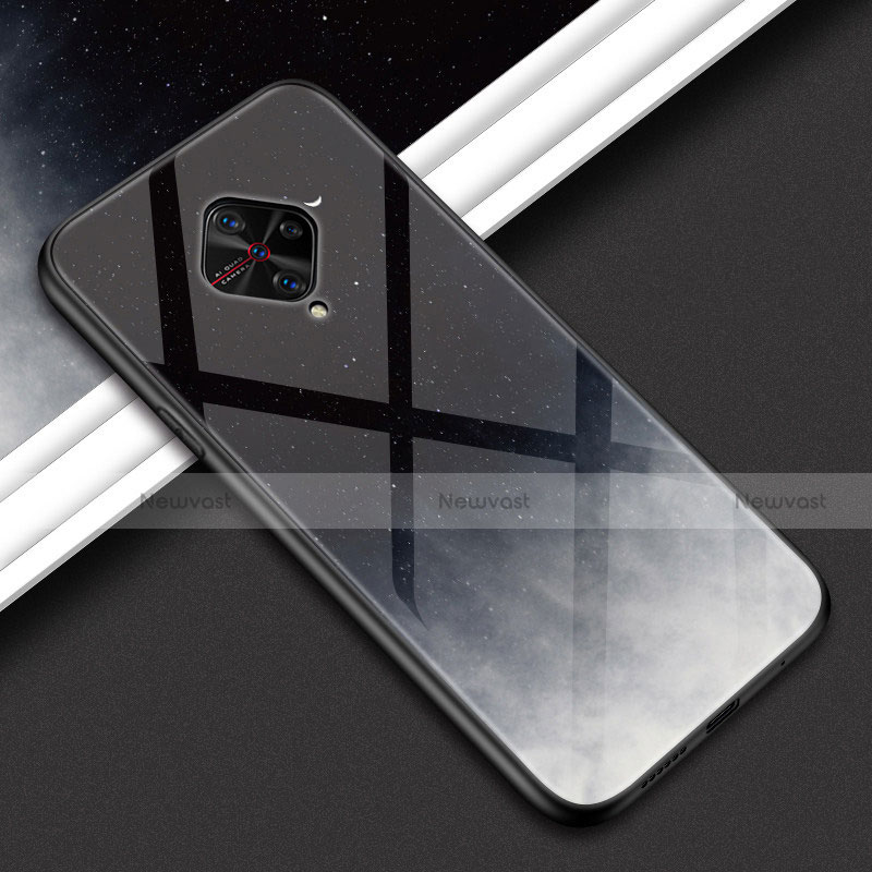 Silicone Frame Mirror Case Cover M01 for Vivo X50 Lite Dark Gray