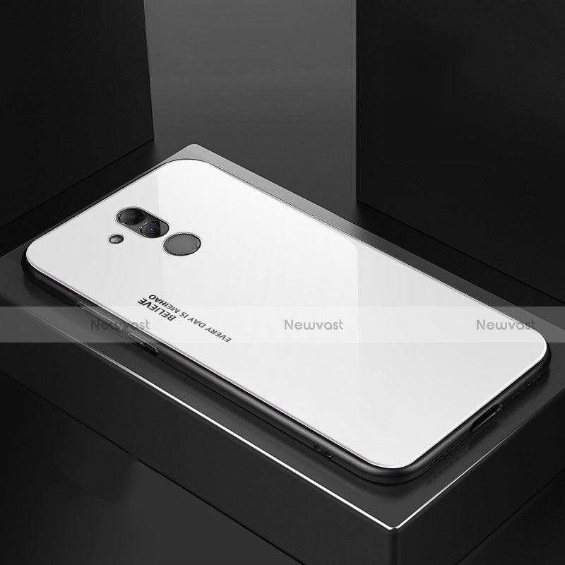 Silicone Frame Mirror Case Cover M02 for Huawei Mate 20 Lite White