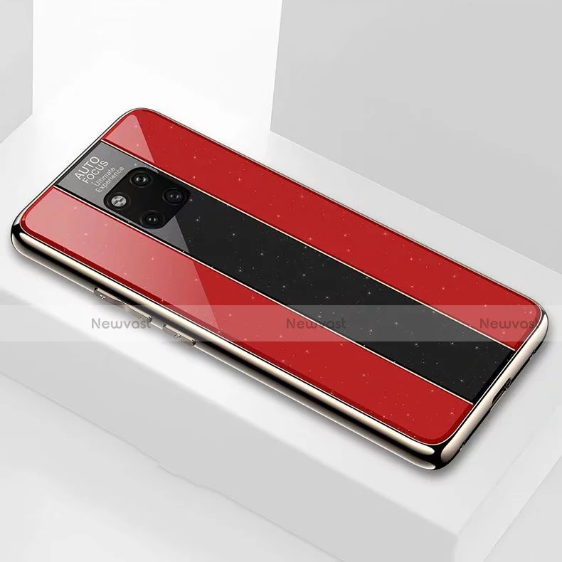 Silicone Frame Mirror Case Cover M02 for Huawei Mate 20 Pro Red