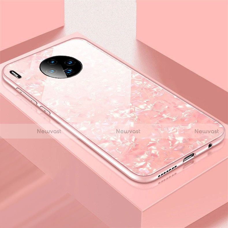 Silicone Frame Mirror Case Cover M02 for Huawei Mate 30 Pro 5G Rose Gold
