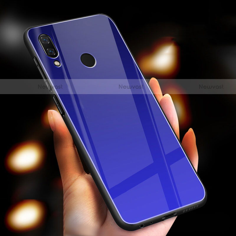 Silicone Frame Mirror Case Cover M03 for Huawei Honor 10 Lite Blue