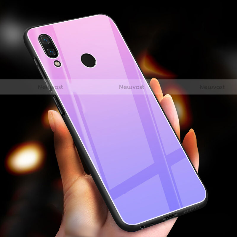 Silicone Frame Mirror Case Cover M03 for Huawei Honor 10 Lite Purple