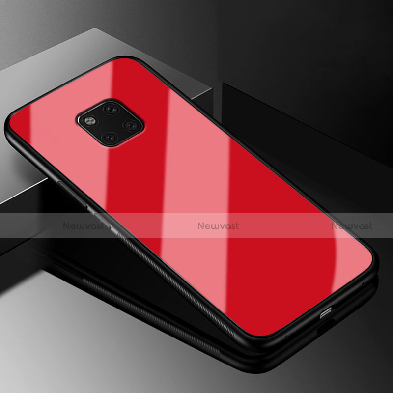 Silicone Frame Mirror Case Cover M03 for Huawei Mate 20 Pro Red