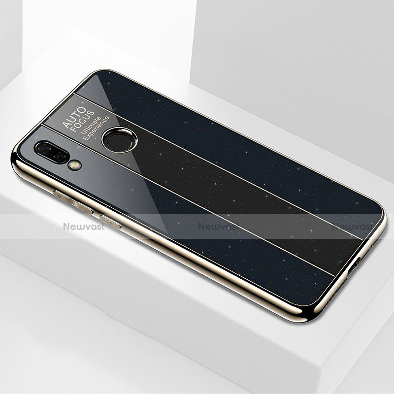 Silicone Frame Mirror Case Cover M03 for Huawei Nova 3e Black