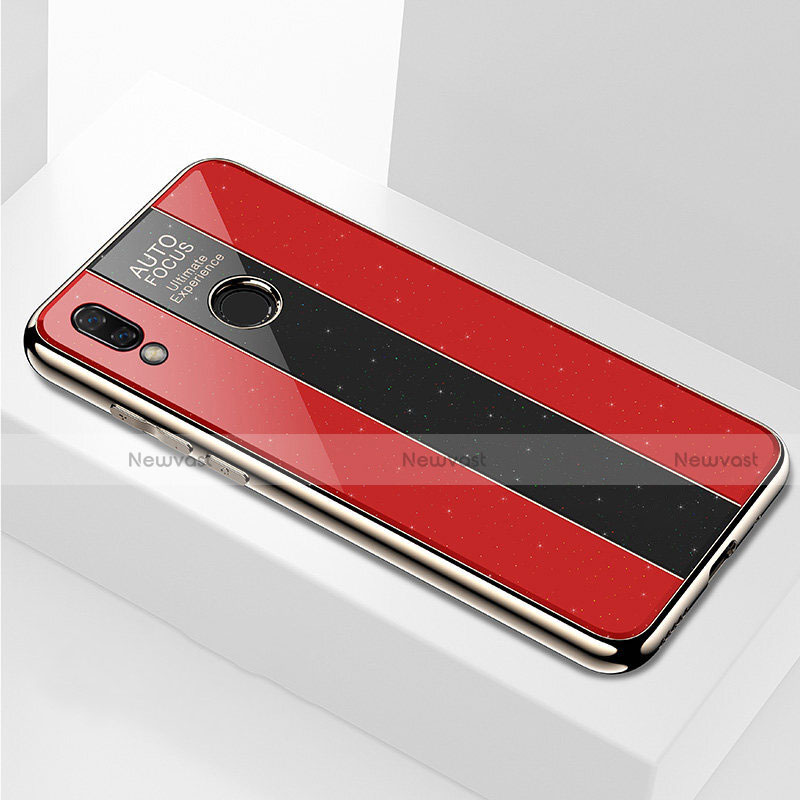 Silicone Frame Mirror Case Cover M03 for Huawei Nova 3e Red