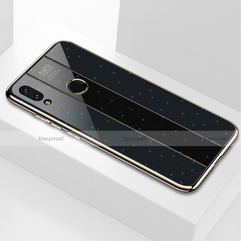 Silicone Frame Mirror Case Cover M03 for Xiaomi Redmi Note 7 Black